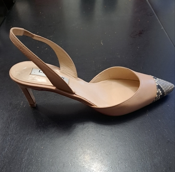 L.K. Bennett London Keira Snakeskin Cap Toe Heels  Size 7 (37.5) - Picture 7 of 12